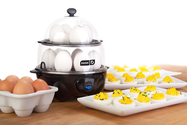dash egg cooker water measurements for hard boiled eggs