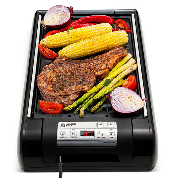 Magic Mill 2 in 1 Smokeless Grill & Griddle Pan - Cooking ...